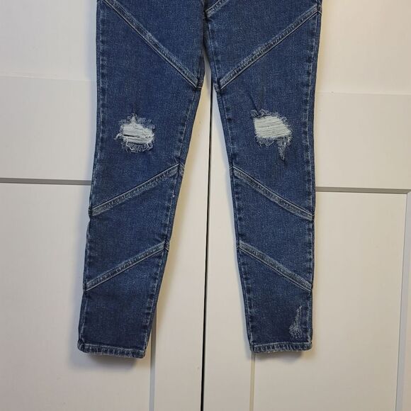 Retrofete PANELED DISTRESSED HIGH-RISE SKINNY JEANS, 27 - Picture 3 of 10